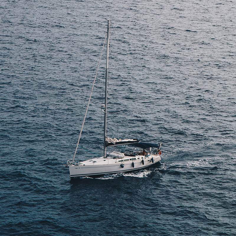 yacht in ocean