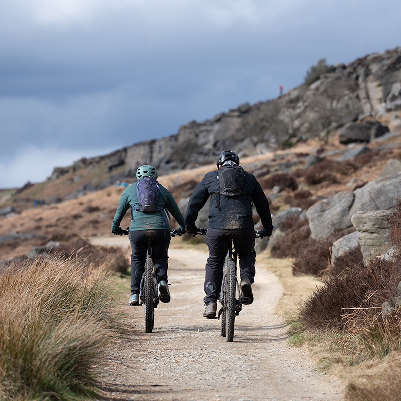 bike cycling away on dirt track